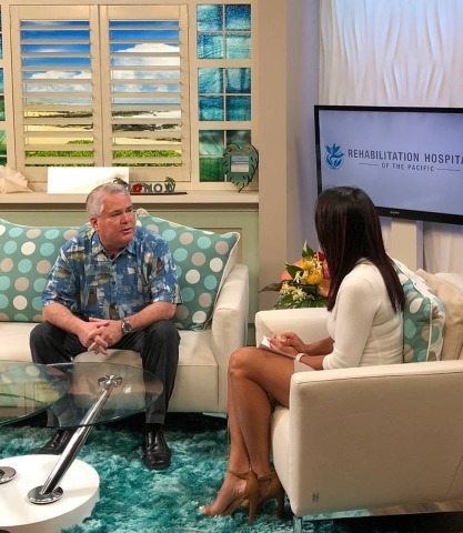 HI Now host, Kanoe Gibson, interviewing REHAB's President & CEO, Dr. Timothy Roe HI Now host, Kanoe Gibson, interviewing REHAB's President & CEO, Dr. Timothy Roe